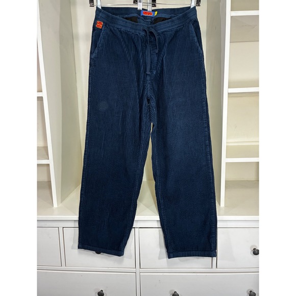 Empire Other - Empyre Navy Blue Wide Wale Corduroy Pants Mens Large Relaxed Drawstring Waist